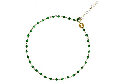 BRACCIALE CON SPINELLI VERDE SCURO IN ORO GIALLO 18 KT