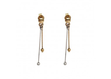 ORECCHINI PENDENTI CATENA CERCHI IN ORO GIALLO 18 KT