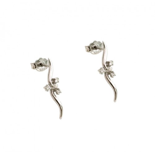 ORECCHINI IN ORO BIANCO 18 KT CON DIAMANTI