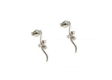 ORECCHINI IN ORO BIANCO 18 KT CON 6 DIAMANTI