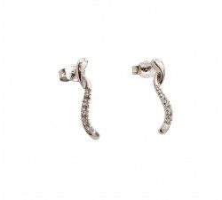 ORECCHINI PENDENTI IN ORO BIANCO 18 KT TENNIS CON DIAMANTI