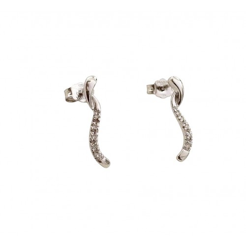 ORECCHINI PENDENTI IN ORO BIANCO 18 KT TENNIS CON DIAMANTI