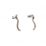 ORECCHINI PENDENTI IN ORO BIANCO 18 KT TENNIS CON DIAMANTI