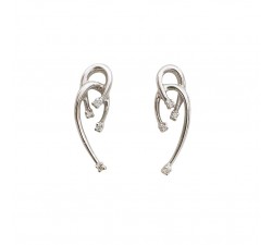 ORECCHINI IN ORO BIANCO 18 KT CON DIAMANTI BIANCHI