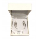 ORECCHINI IN ORO BIANCO 18 KT CON DIAMANTI BIANCHI