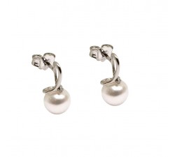 ORECCHINI IN ORO BIANCO 18 KT CON DIAMANTI BIANCHI