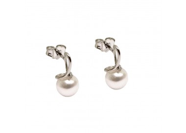ORECCHINI IN ORO BIANCO 18 KT CON DIAMANTI BIANCHI