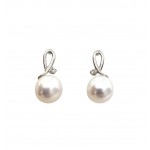 ORECCHINI IN ORO BIANCO 18 KT CON DIAMANTI BIANCHI