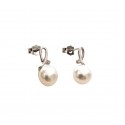 ORECCHINI IN ORO BIANCO 18 KT CON DIAMANTI BIANCHI