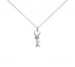 COLLANA CUORE CHIAVE IN ARGENTO 925 CON BRILLANTI