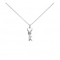 COLLANA CUORE CHIAVE IN ARGENTO 925 CON BRILLANTI