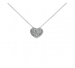 COLLANA IN ARGENTO 925 CON CUORE PAVE' DI ZIRCONI TAGLIO BRILLANTE