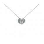 COLLANA IN ARGENTO 925 CON CUORE PAVE' DI ZIRCONI TAGLIO BRILLANTE