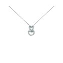 COLLANA IN ARGENTO 925 DOPPIO CUORE CON 34 ZIRCONI BIANCHI TAGLIO BRILLANTE