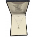 COLLANA IN ORO BIANCO 18 KT CON PERLA E DIAMANTE