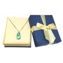 COLLANA IN ARGENTO 925 ZIRCONI ACQUAMARINA E BIANCHI