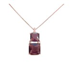 COLLANA ROSE' IN ARGENTO 925 CON AMETISTA E ZIRCONI BIACHI TAGLIO BRILLANTE