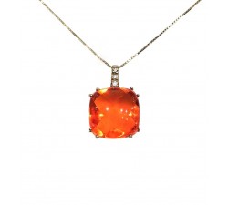 COLLANA ROSE' IN ARGENTO 925 CON AMETISTA E ZIRCONI BIACHI TAGLIO BRILLANTE
