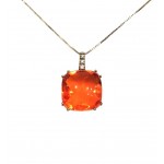 COLLANA ROSE' IN ARGENTO 925 CON AMETISTA E ZIRCONI BIACHI TAGLIO BRILLANTE