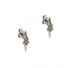 ORECCHINI IN ORO BIANCO 18 KT CON 6 DIAMANTI TAGLIO BRILLANTE