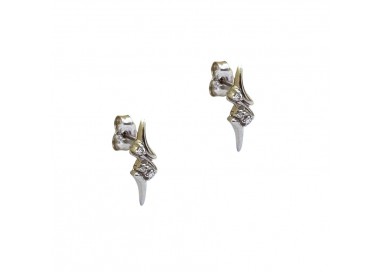 ORECCHINI IN ORO BIANCO 18 KT CON 6 DIAMANTI TAGLIO BRILLANTE