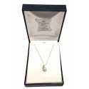 COLLANA IN ORO BIANCO 18 KT CON PERLA E DIAMANTE