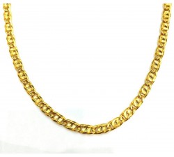 COLLANA UOMO OCCHIO DI TIGRE ORO GIALLO 18 KT LUNGA CM 60