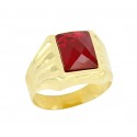 ANELLO DA UOMO IN ORO GIALLO 18 KT CON RUBINO