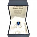 ANELLO KATE IN ORO BIANCO 18 KT CON ZIRCONE BLU ZAFFIRO E BIANCHI