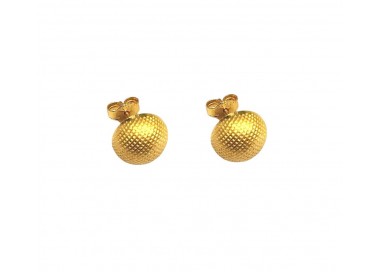 ORECCHINI MEZZA SFERA IN ORO BIANCO 18 KT