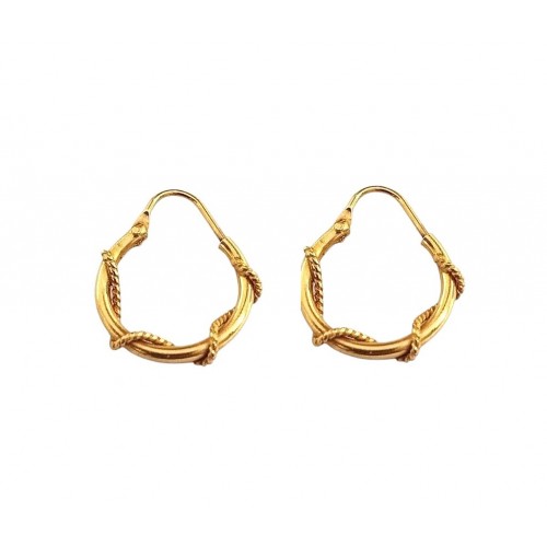 ORECCHINI PENDENTI CATENA CERCHI IN ORO GIALLO 18 KT