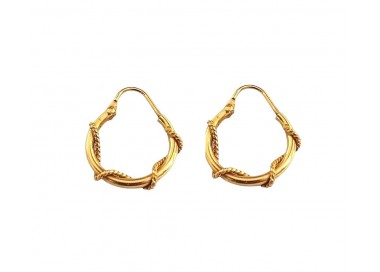 ORECCHINI PENDENTI CATENA CERCHI IN ORO GIALLO 18 KT