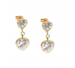 ORECCHINI PENDENTI CATENA CERCHI IN ORO GIALLO 18 KT