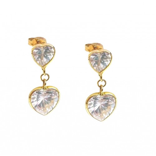 ORECCHINI PENDENTI CATENA CERCHI IN ORO GIALLO 18 KT