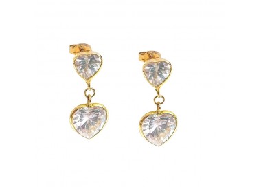 ORECCHINI PENDENTI CATENA CERCHI IN ORO GIALLO 18 KT