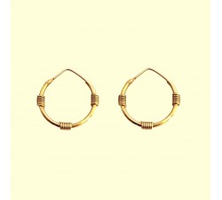 ORECCHINI CERCHI IN ORO GIALLO 18 KT CON RIPORTINI