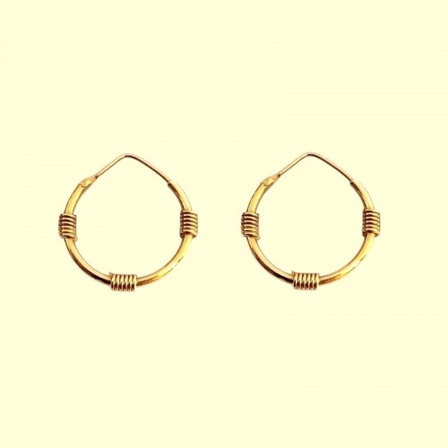 ORECCHINI PENDENTI CATENA CERCHI IN ORO GIALLO 18 KT
