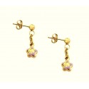 ORECCHINI BIMBA PENDENTI MARGHERITE IN ORO GIALLO 18 KT