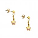 ORECCHINI BIMBA PENDENTI MARGHERITE IN ORO GIALLO 18 KT