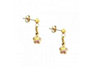 ORECCHINI PENDENTI CATENA CERCHI IN ORO GIALLO 18 KT