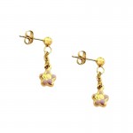 ORECCHINI BIMBA PENDENTI MARGHERITE IN ORO GIALLO 18 KT