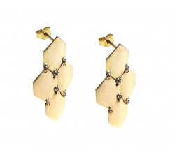 ORECCHINI PENDENTI CATENA CERCHI IN ORO GIALLO 18 KT