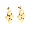 ORECCHINI PENDENTI CATENA CERCHI IN ORO GIALLO 18 KT