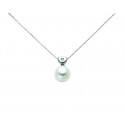 COLLANA MILUNA KIARA IN ORO BIANCO 18 KT E DIAMANTE E PERLA