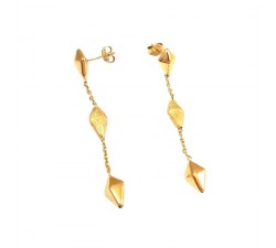 ORECCHINI PENDENTI IN ORO GIALLO 18 KT CON ELEMENTI ROMBI