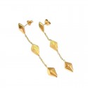 ORECCHINI PENDENTI IN ORO GIALLO 18 KT CON ELEMENTI ROMBI