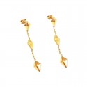 ORECCHINI PENDENTI IN ORO GIALLO 18 KT CON ELEMENTI ROMBI