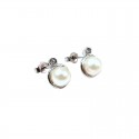 ORECCHINI IN ORO BIANCO 18 KT CON PERLE E ZIRCONI BIANCHI TAGLIO BRILLANTE