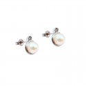 ORECCHINI IN ORO BIANCO 18 KT CON PERLE E ZIRCONI BIANCHI TAGLIO BRILLANTE