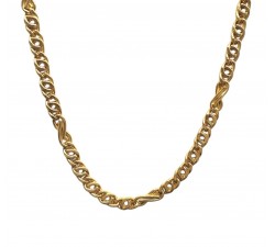 COLLANA UOMO CATENA OCCHIO DI TIGRE ORO GIALLO 18 KT